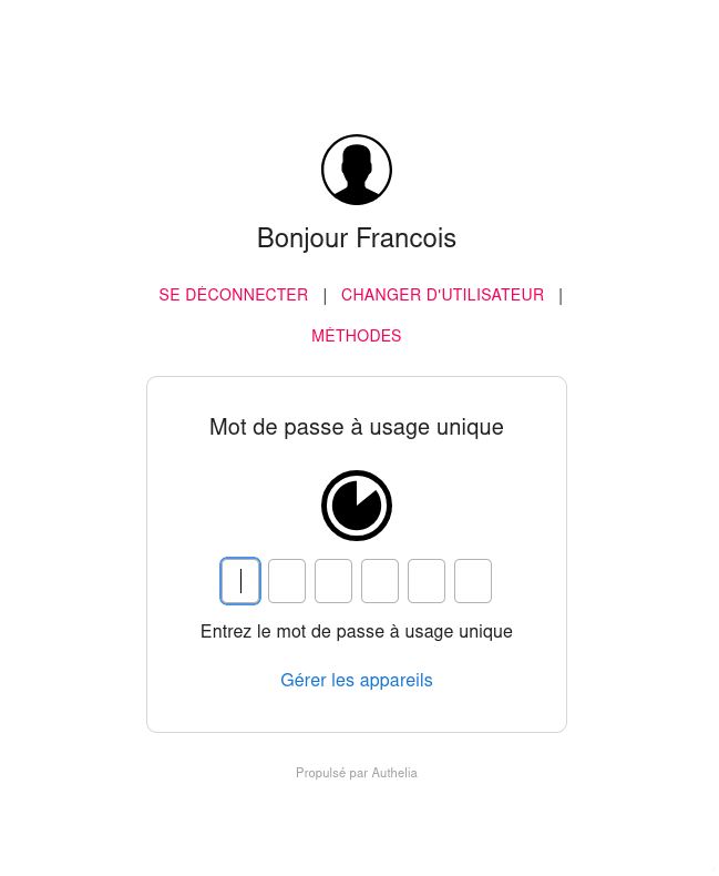 Code d'authentification à deux facteurs