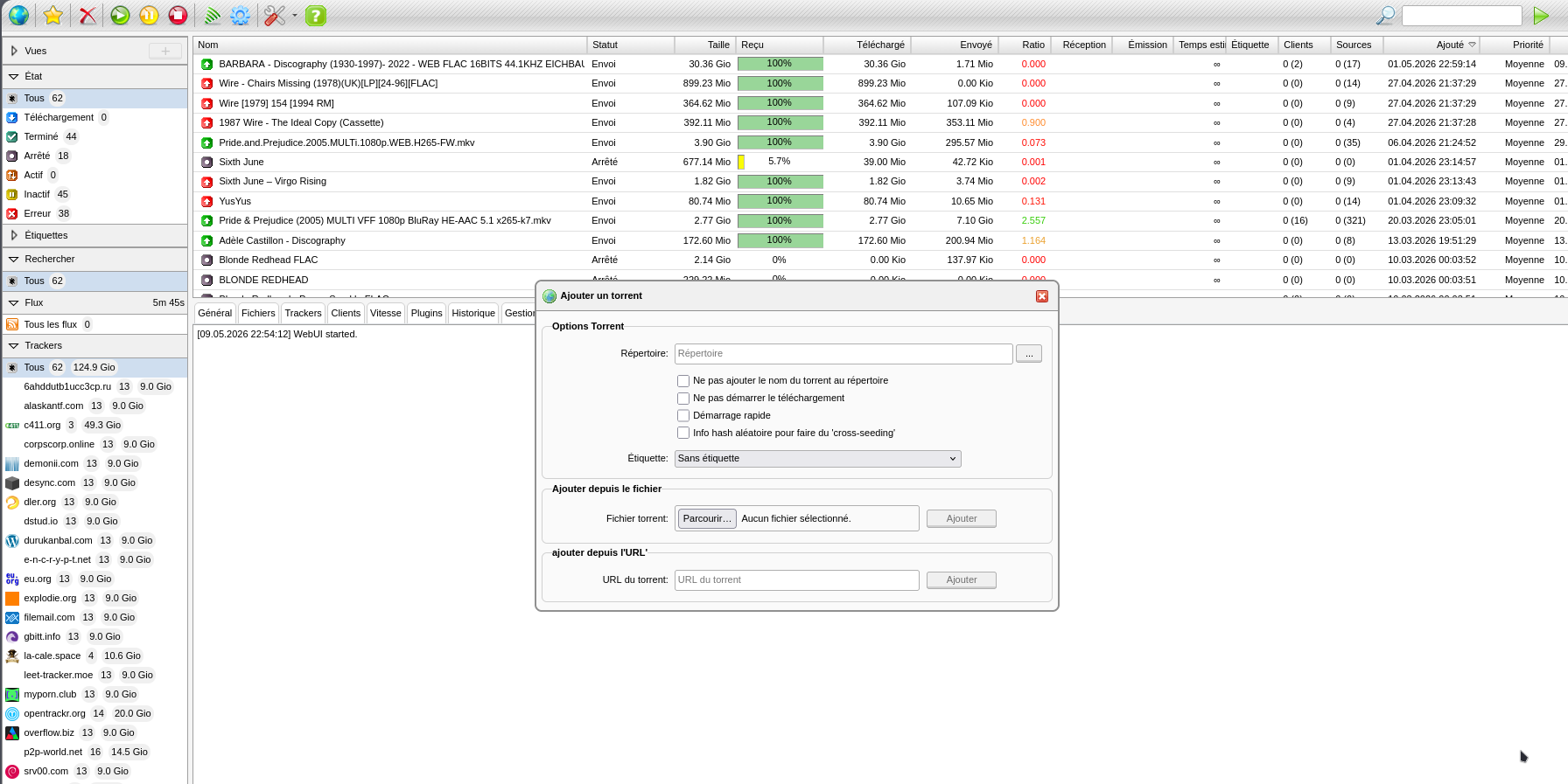 Interface rutorrent